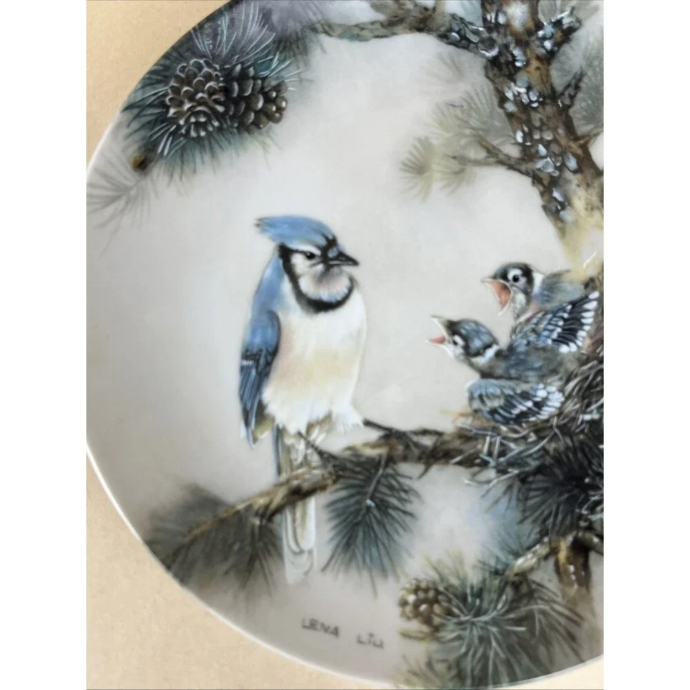 VTG‎ Lena Liu Nature's Poetry Series Plates- MORNING SERENADE, MORNING CHRUS EUC